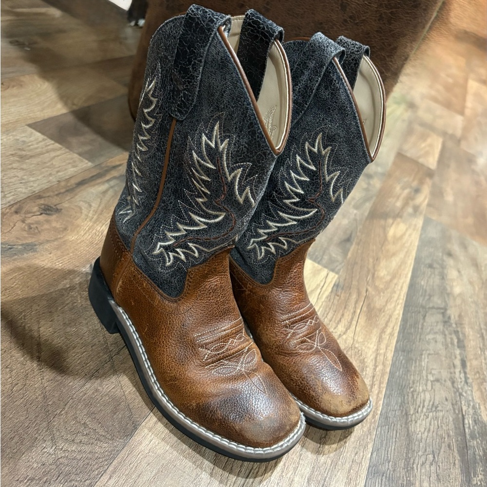Brown and Blue Western Boots- Boys - Picture 2 of 7